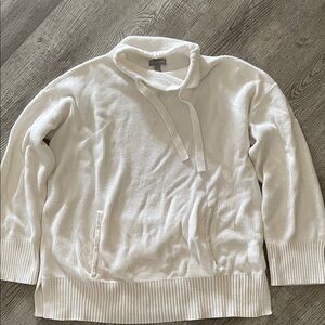 Talbots Elegant White Cowl Neck Sweater